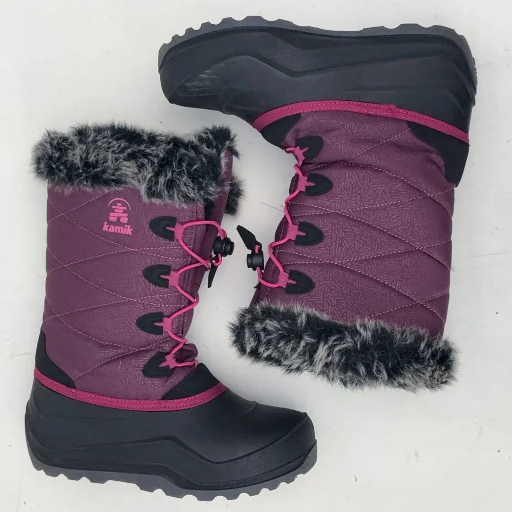 Kamik Momentum 3 Snow Boots Womens 7 Purple Winter Faux Fur Insulated Waterproof